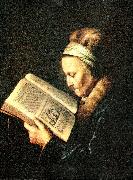 Gerard Dou portratt av rembrandts mor oil